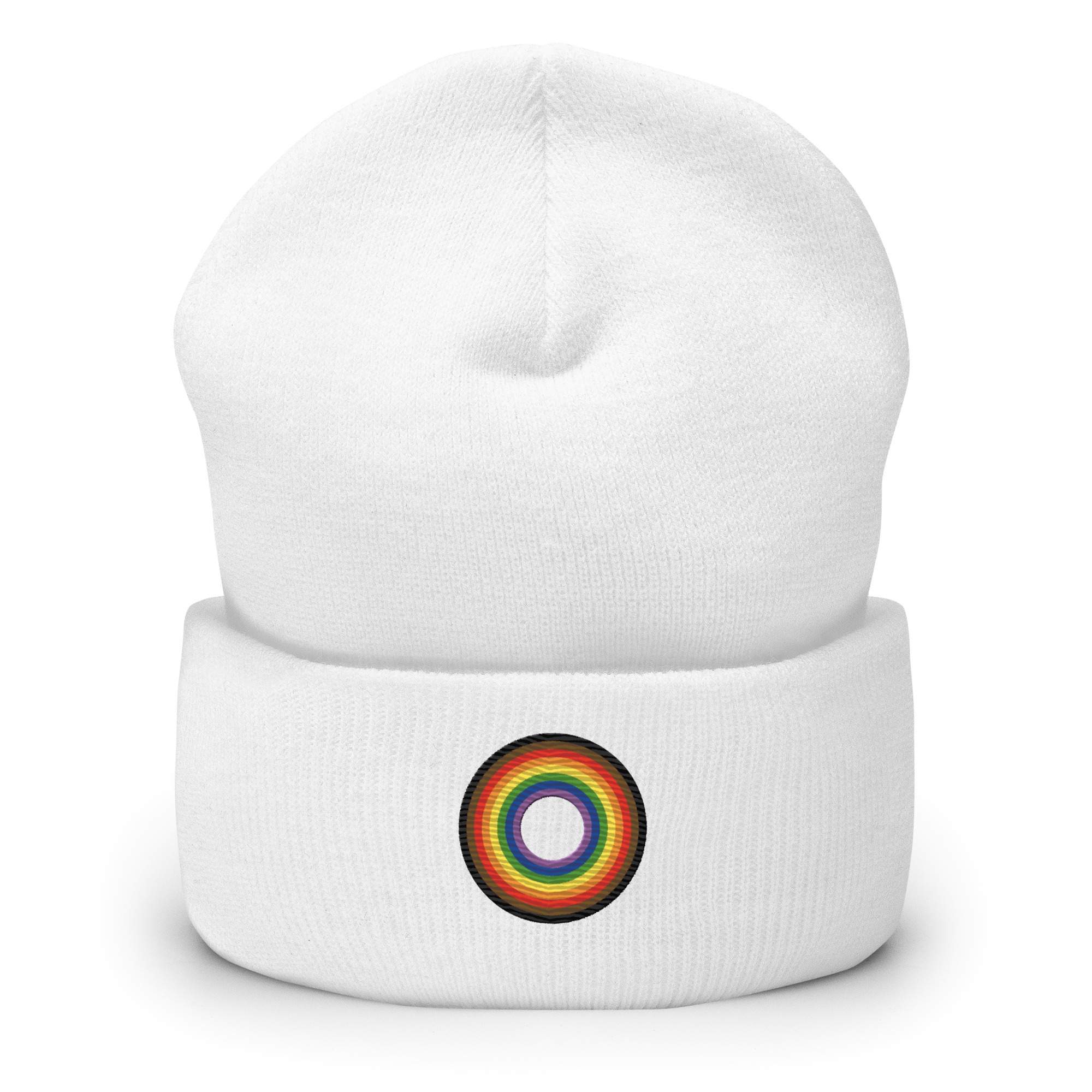 Embroidered Beanie: Philly Pride Ring Emblem Design