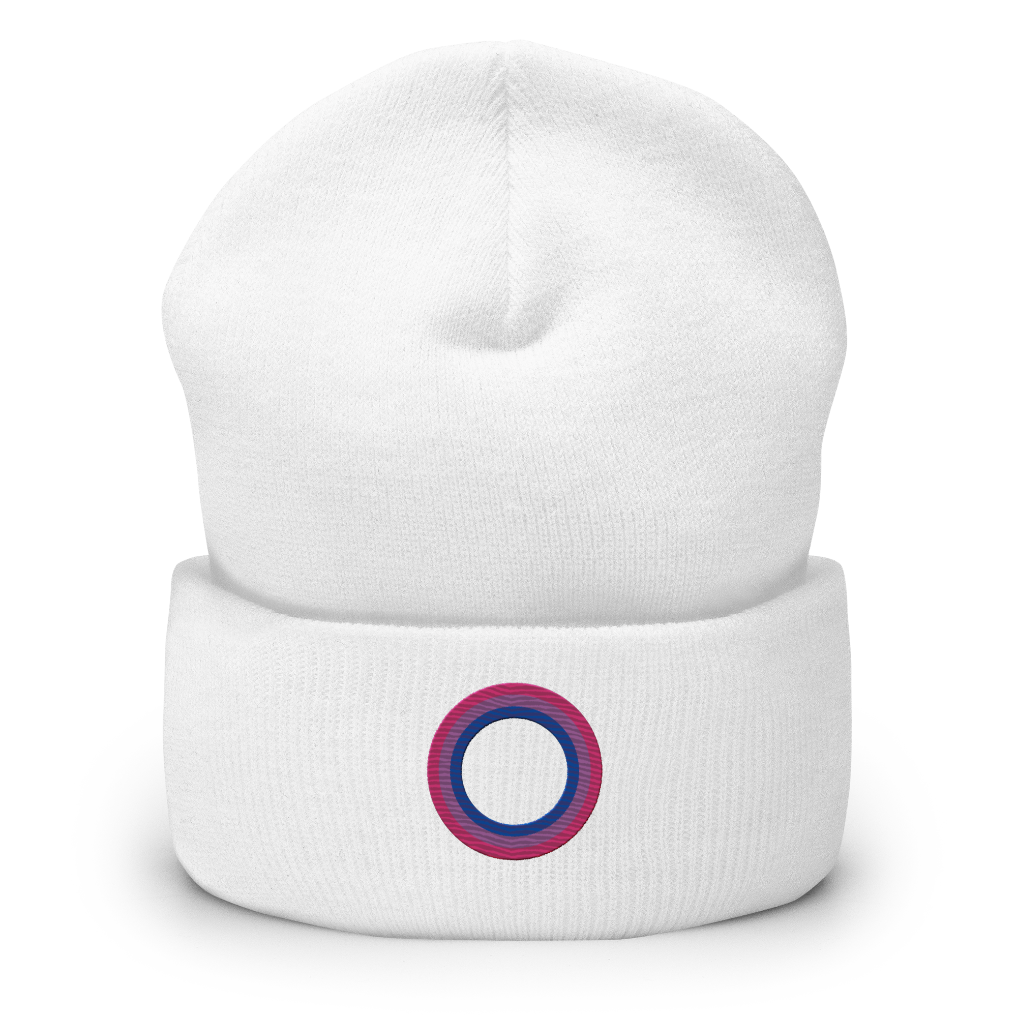 Embroidered Beanie: Bisexual Pride Ring Emblem Design