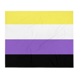 Nonbinary Pride Throw Blanket: Cozy LGBTQ+ Decorative Print