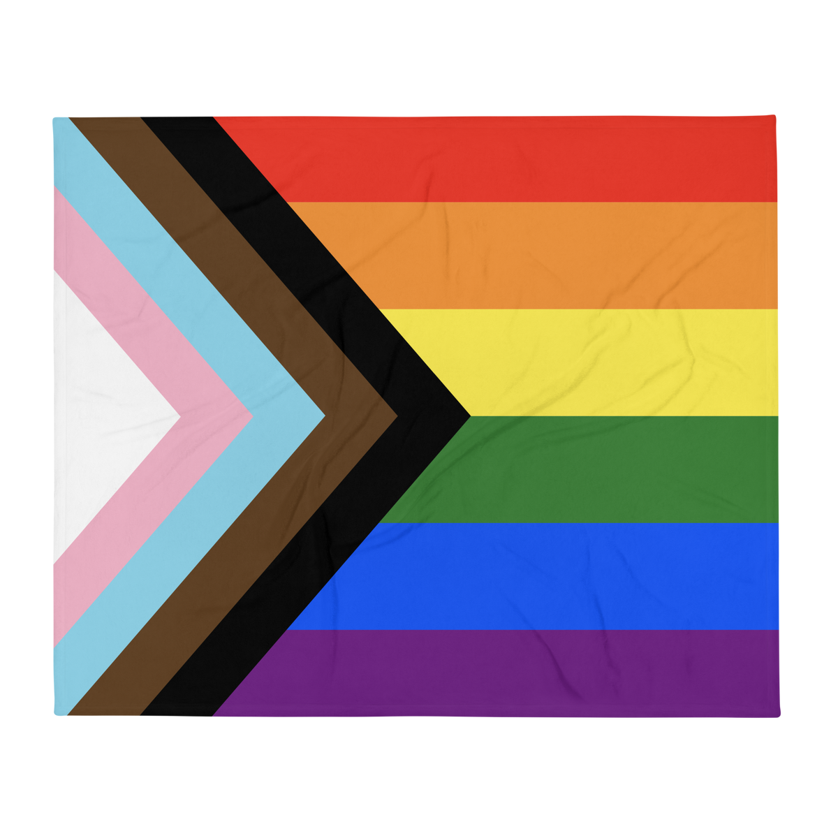 Pride Progress Pride Throw Blanket: Cozy LGBTQ+ Decorative Print