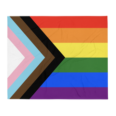 Pride Progress Pride Throw Blanket: Cozy LGBTQ+ Decorative Print