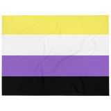 Nonbinary Pride Throw Blanket: Cozy LGBTQ+ Decorative Print