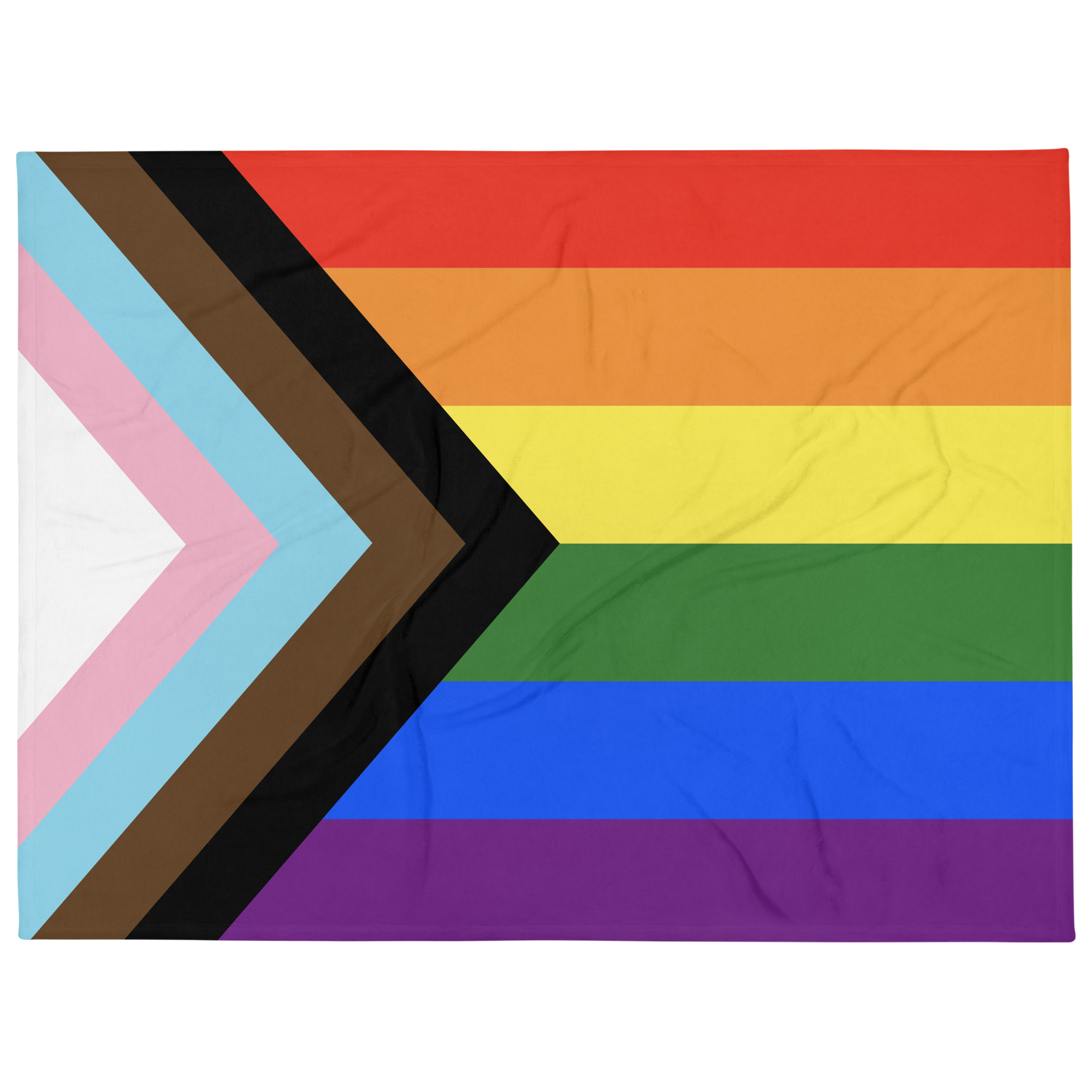 Pride Progress Pride Throw Blanket: Cozy LGBTQ+ Decorative Print