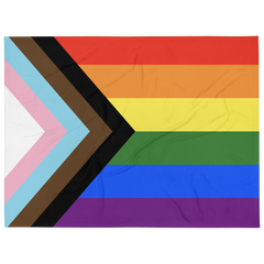 Pride Progress Pride Throw Blanket: Cozy LGBTQ+ Decorative Print