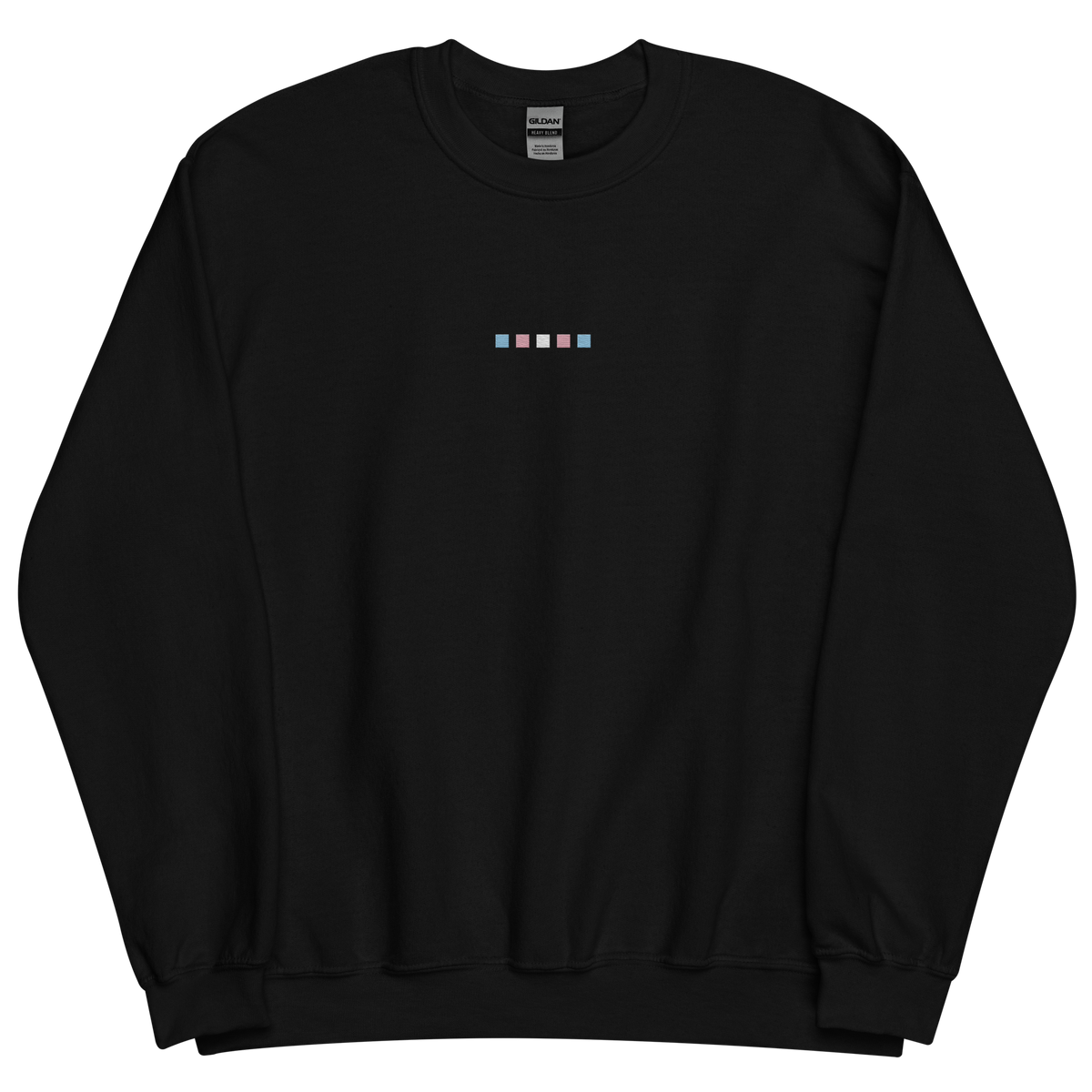 Embroidered Transgender Sweatshirt: Pride Flag Horizontal Square Design