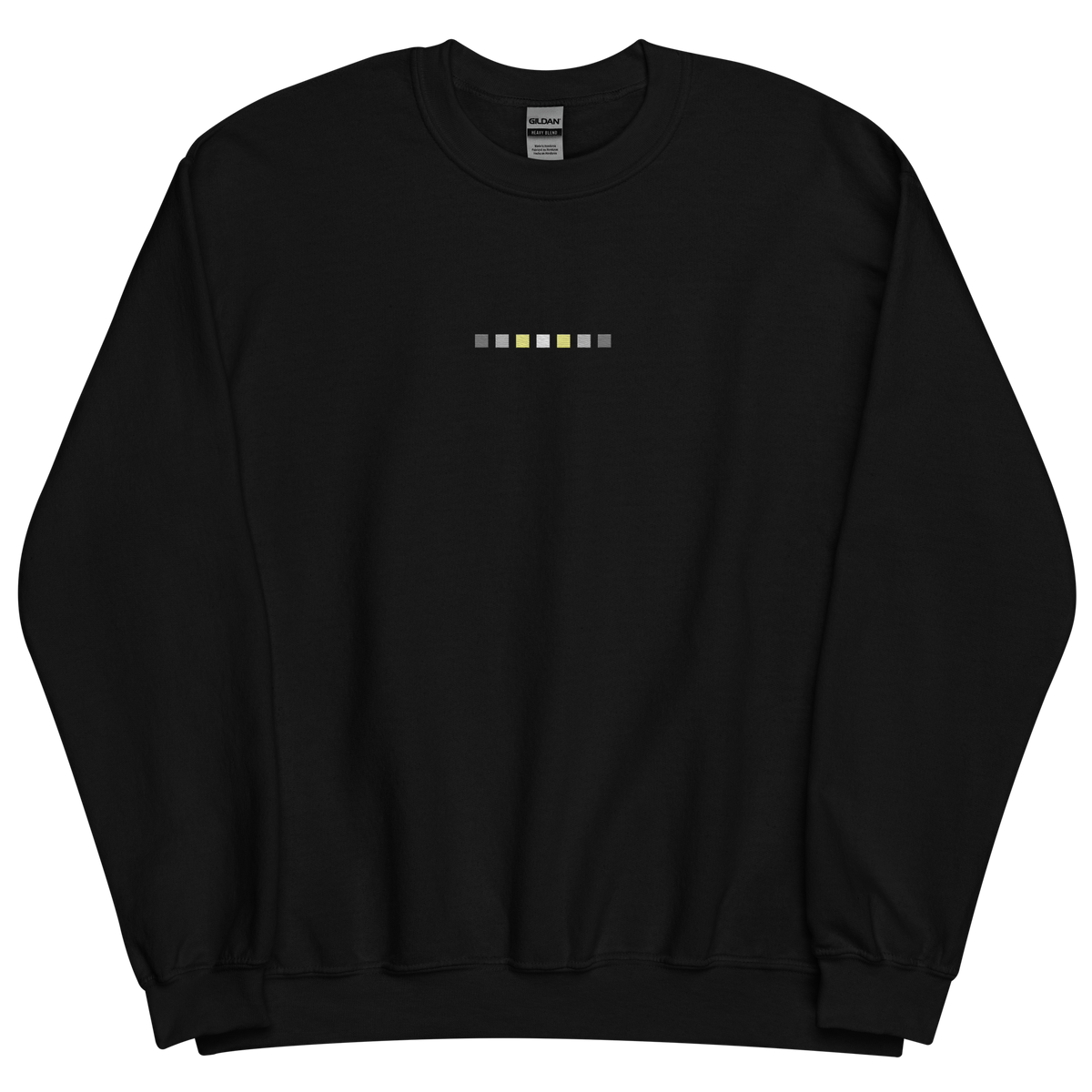 Embroidered Demigender Sweatshirt: Pride Flag Horizontal Square Design