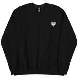 Transgender Flag Embroidered Heart Sweater: Celebratory LGBTQ+ Pride Design