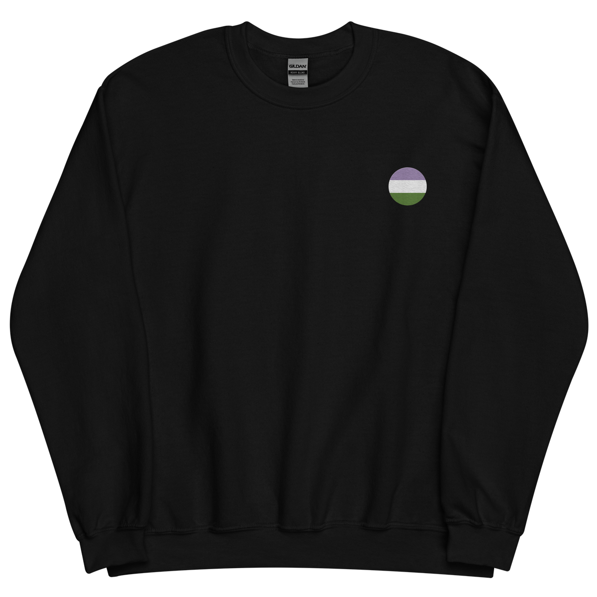 Genderqueer Flag Embroidered Circle Sweatshirt: Celebratory LGBTQ+ Pride Design