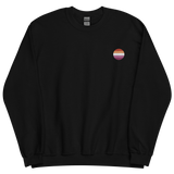 Lesbian Flag Embroidered Circle Sweatshirt: Celebratory LGBTQ+ Pride Design