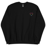 Pansexual Heart Sweatshirt: Embroidered Pride Sweater