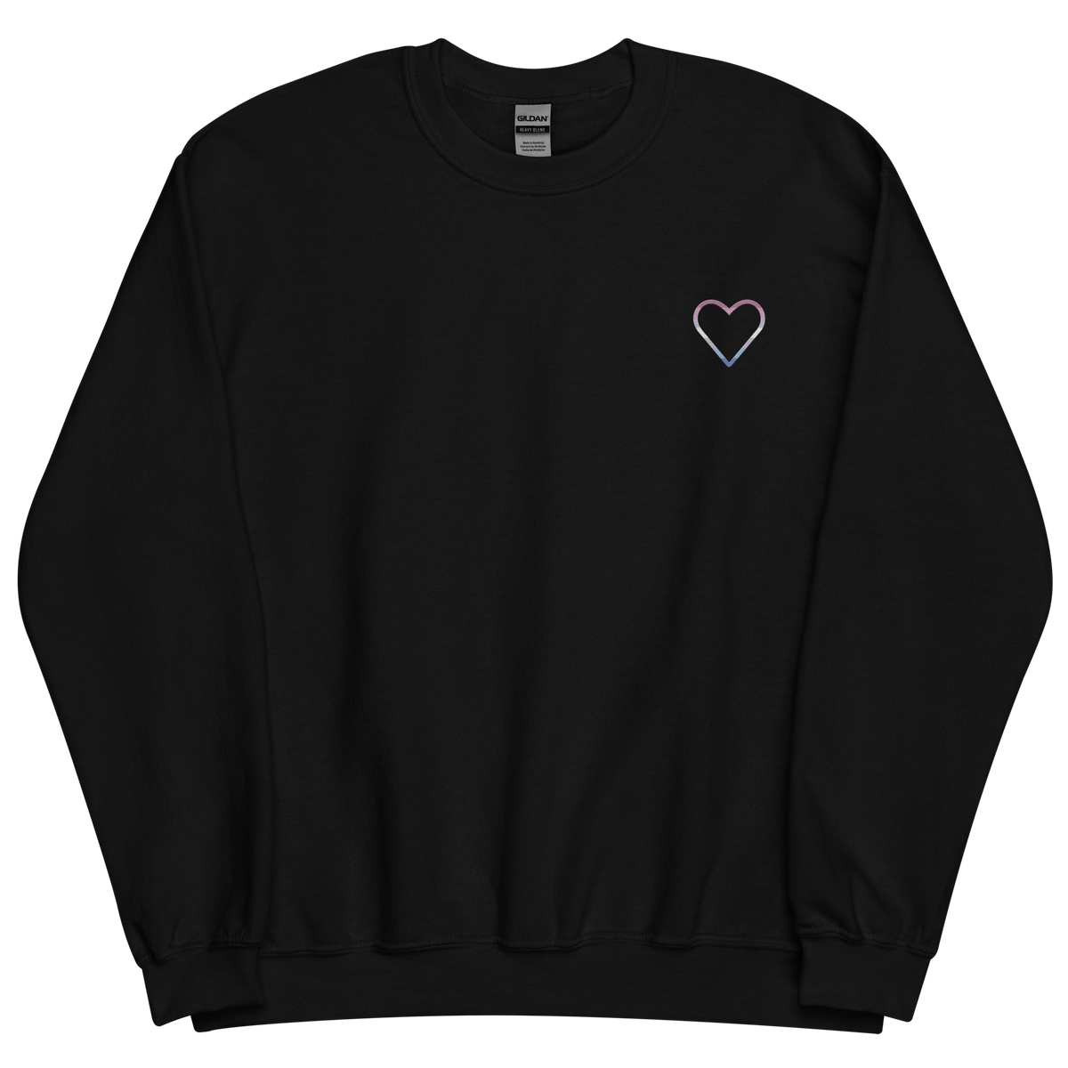 Bigender Heart Sweatshirt: Embroidered Pride Sweater