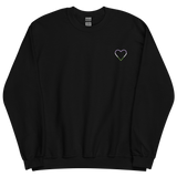 Genderqueer Heart Sweatshirt: Embroidered Pride Sweater