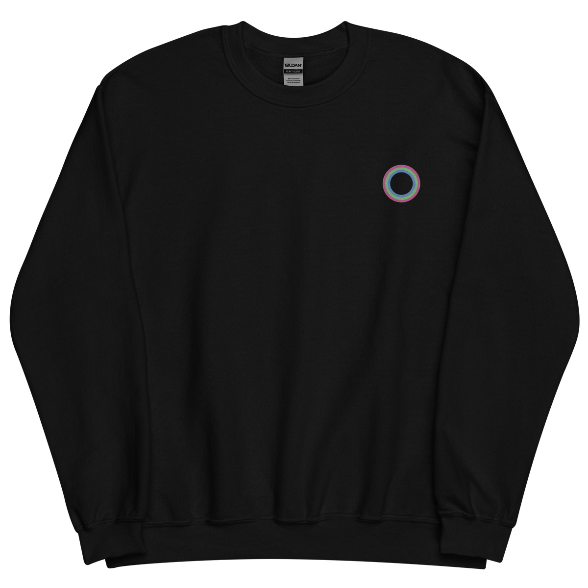 Embroidered Sweatshirt: Polysexual Pride Ring Emblem Design