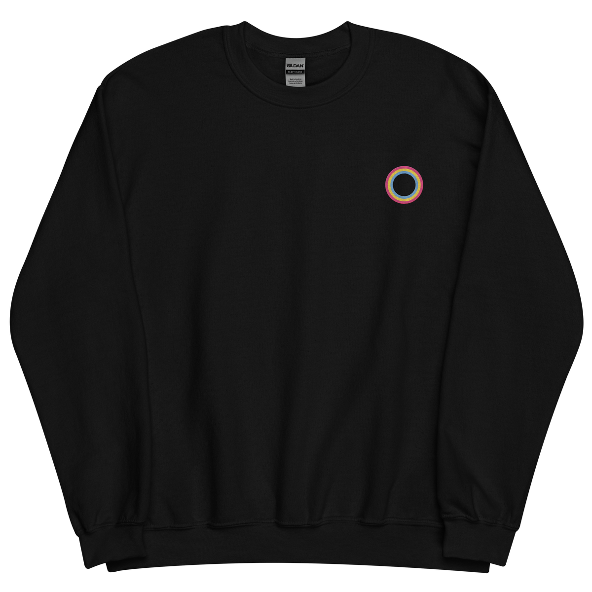 Embroidered Sweatshirt: Pansexual Pride Ring Emblem Design