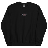 Transgender Pride Sweatshirt: Interlaced Heart Outlines Embroidered Sweater