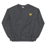 Intersex Flag Embroidered Heart Sweater: Celebratory LGBTQ+ Pride Design