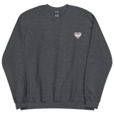 Transgender Flag Embroidered Heart Sweater: Celebratory LGBTQ+ Pride Design