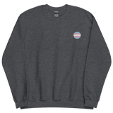 Transgender Flag Embroidered Circle Sweatshirt: Celebratory LGBTQ+ Pride Design