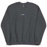 Embroidered Gay Pride Sweatshirt: Pride Flag Horizontal Heart Design