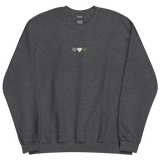 Embroidered Genderqueer Sweatshirt: Pride Flag Horizontal Heart Design