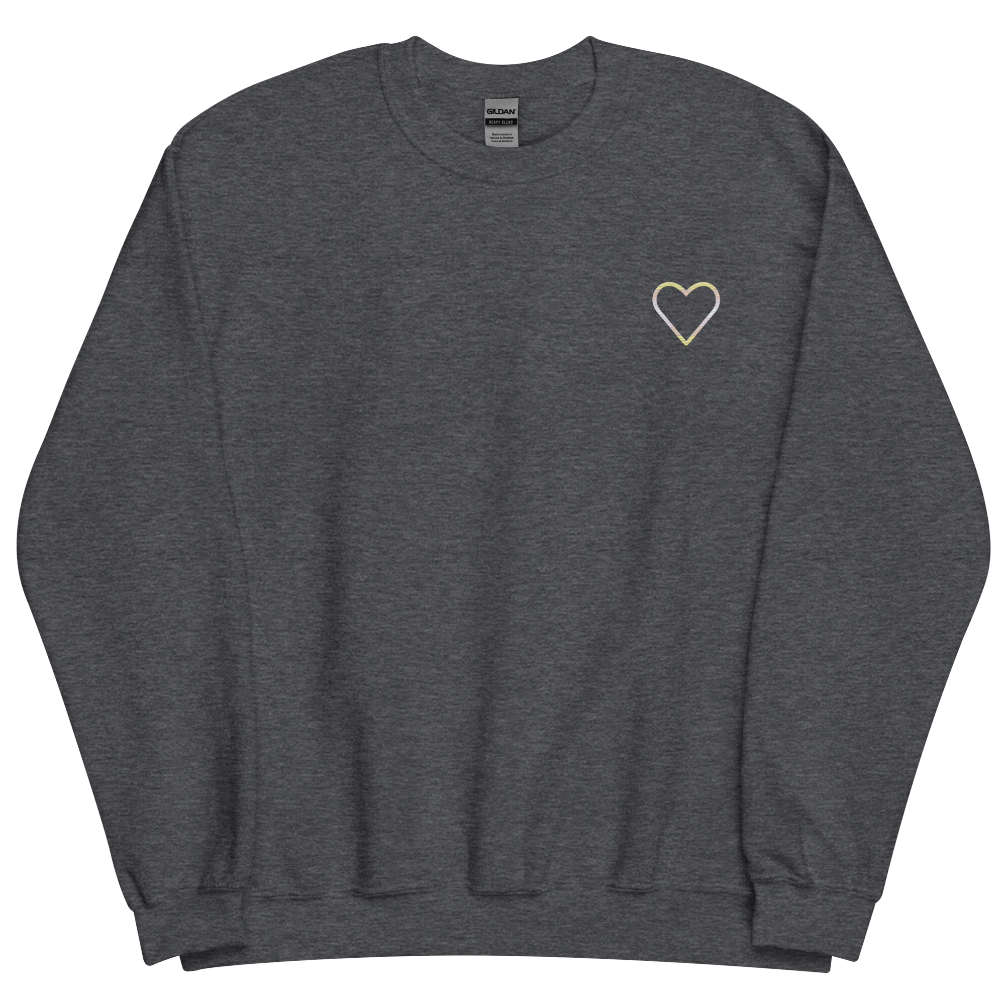 Pangender Heart Sweatshirt: Embroidered Pride Sweater