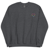 Pansexual Heart Sweatshirt: Embroidered Pride Sweater