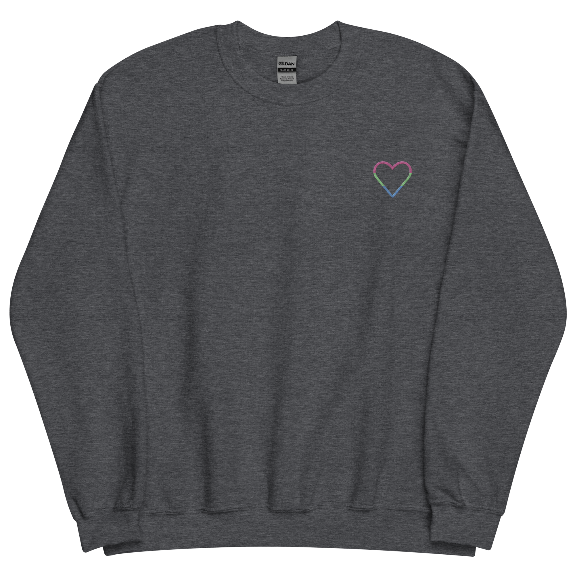 Polysexual Heart Sweatshirt: Embroidered Pride Sweater