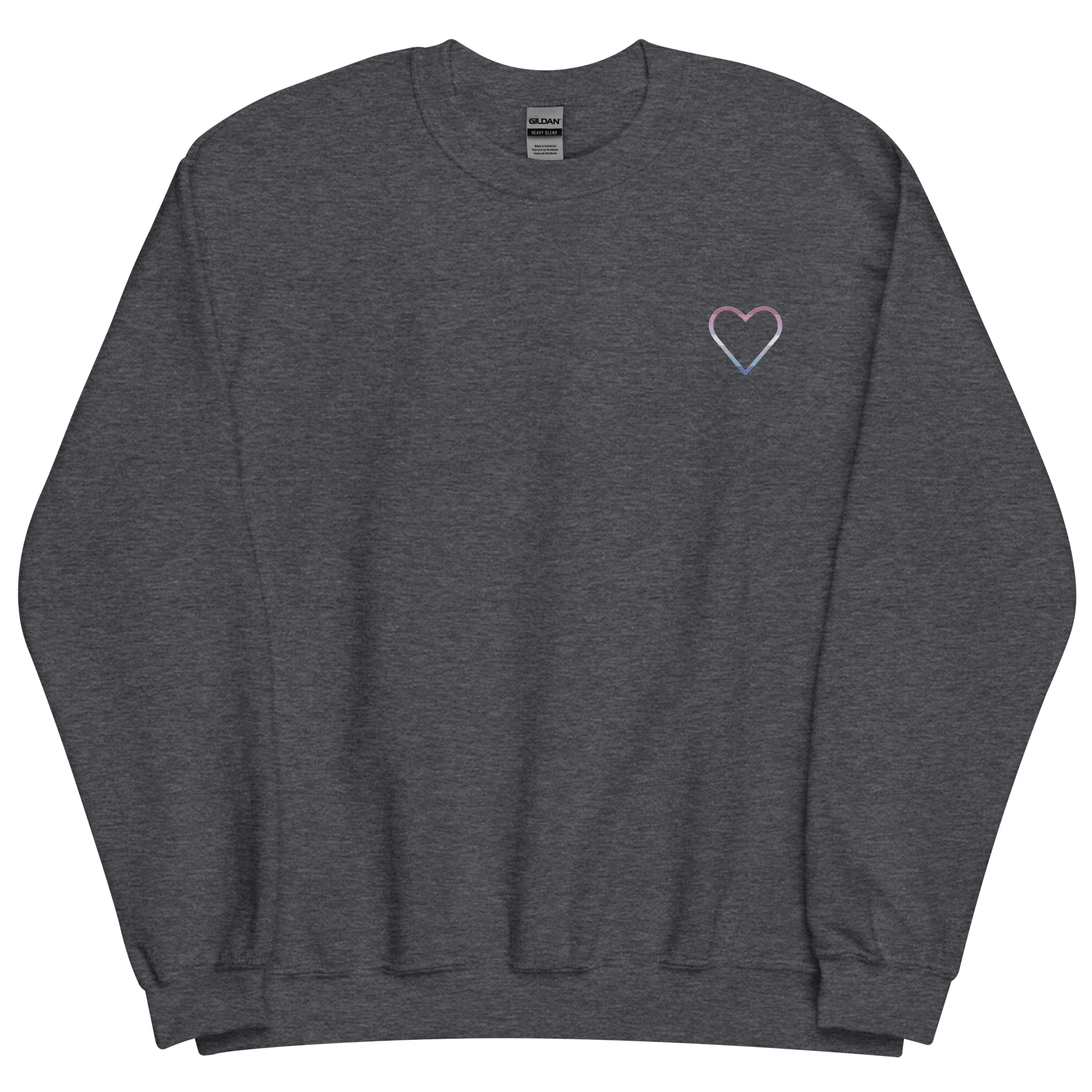 Bigender Heart Sweatshirt: Embroidered Pride Sweater