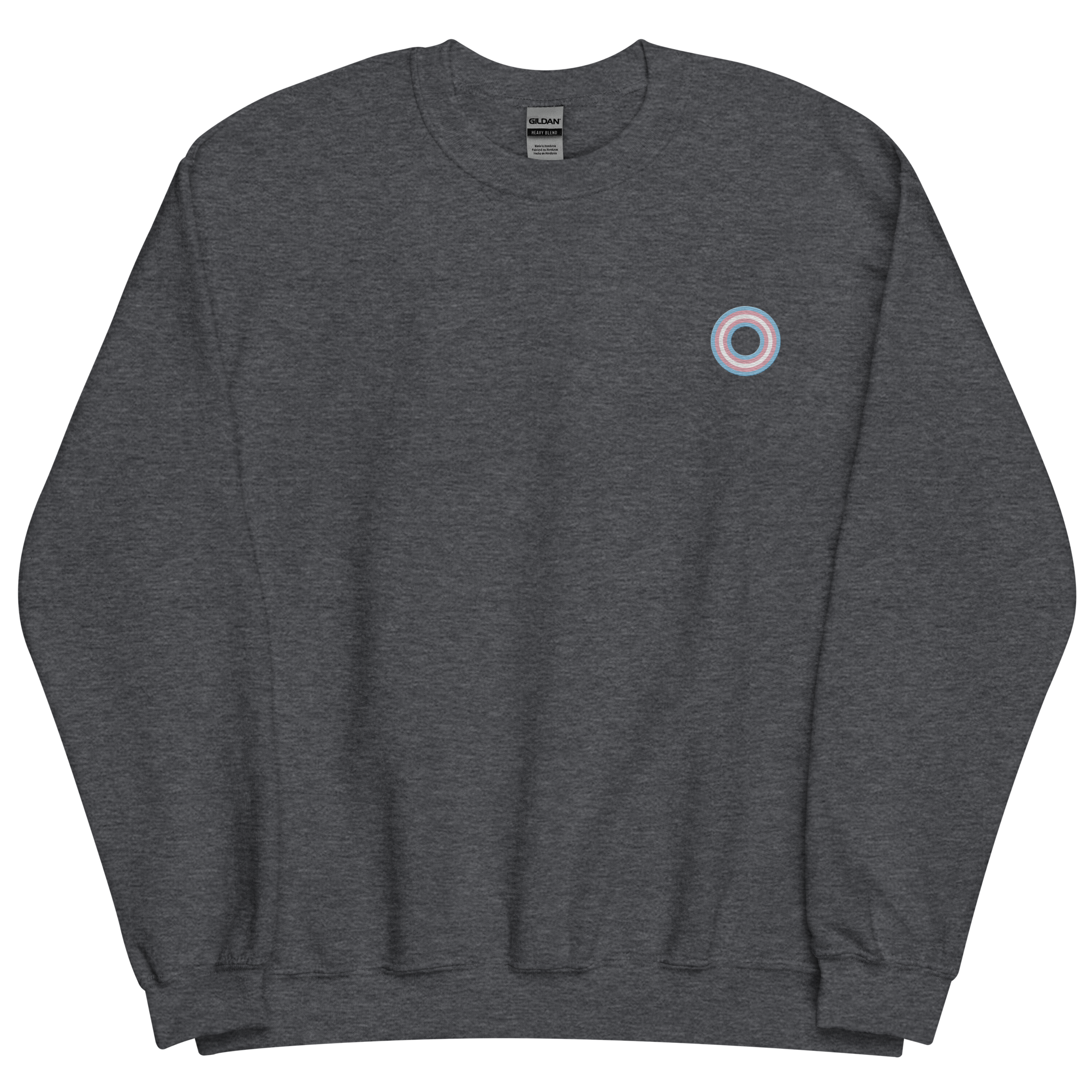 Embroidered Sweatshirt: Transgender Pride Ring Emblem Design