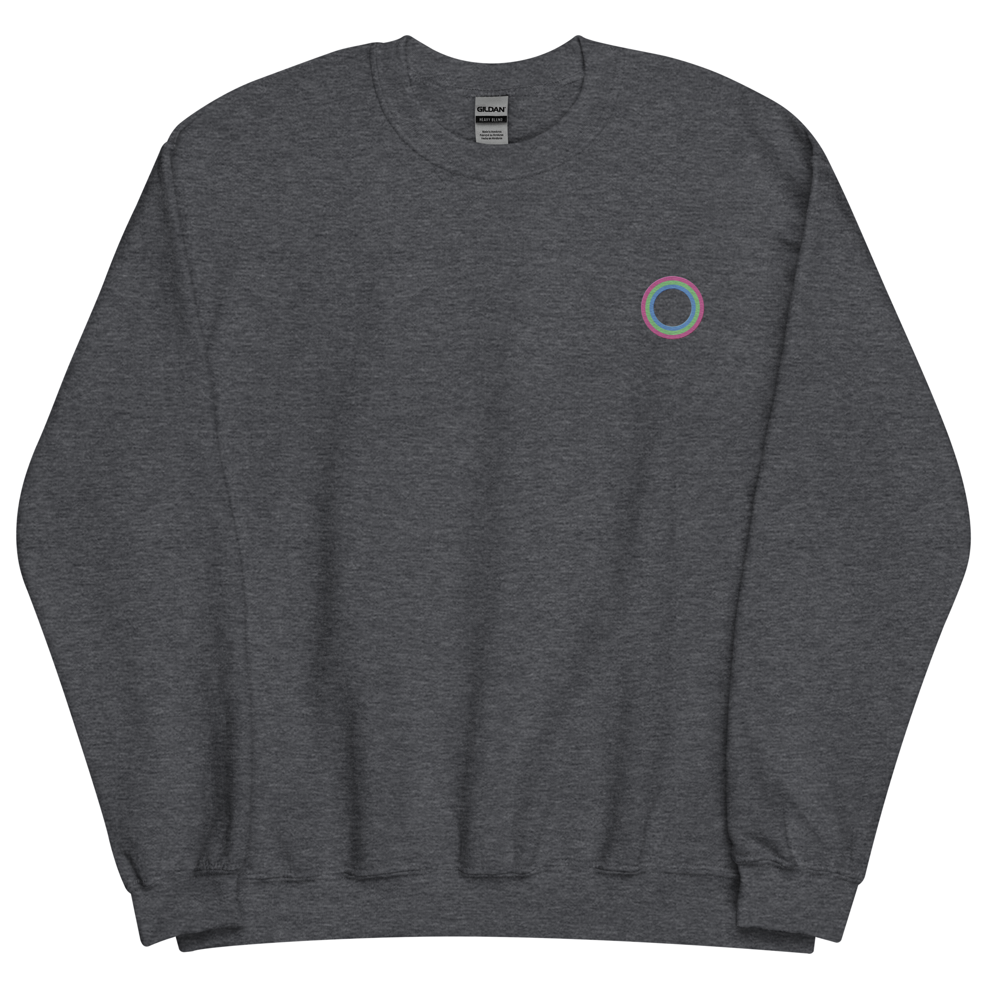 Embroidered Sweatshirt: Polysexual Pride Ring Emblem Design