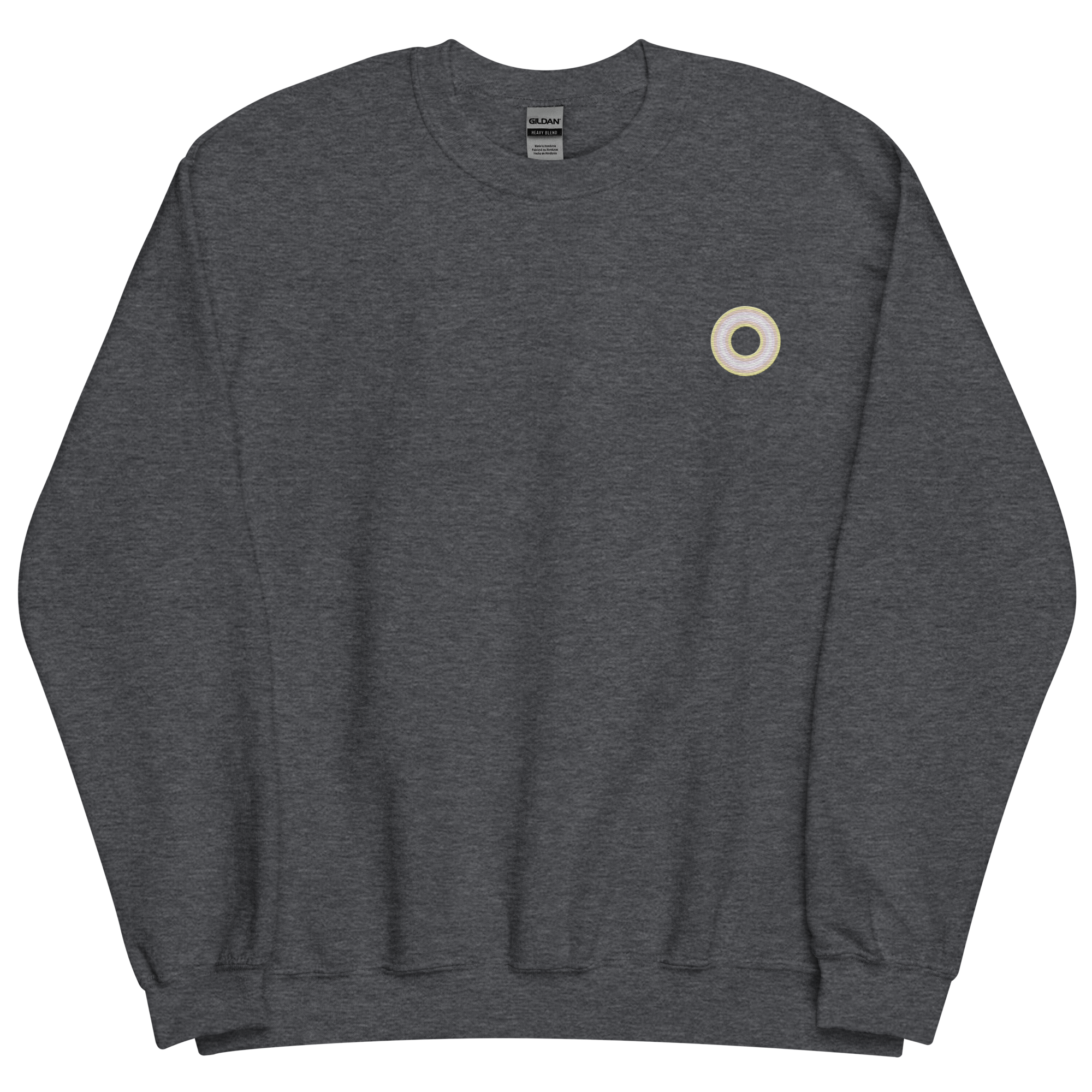 Embroidered Sweatshirt: Pangender Pride Ring Emblem Design