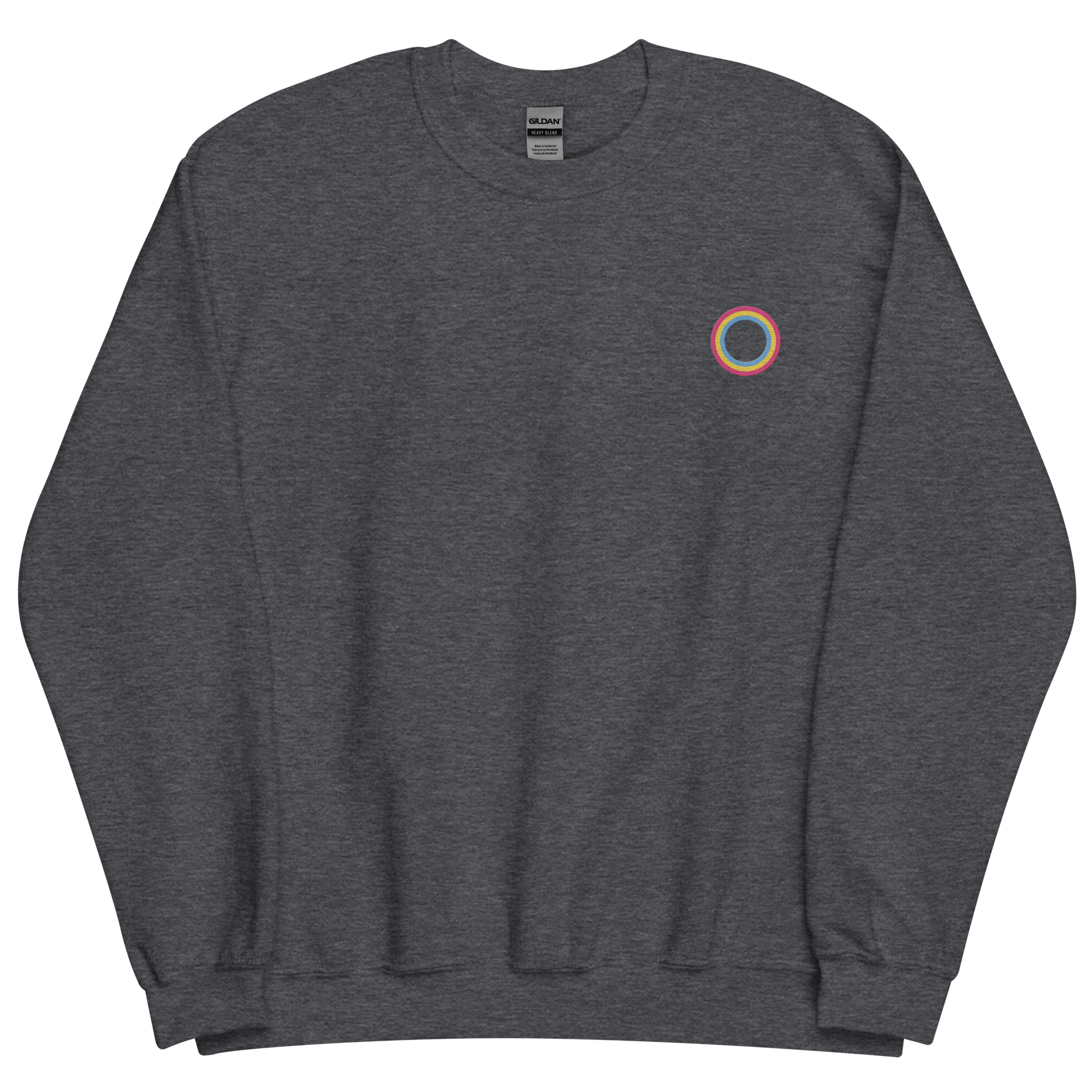 Embroidered Sweatshirt: Pansexual Pride Ring Emblem Design