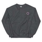 Embroidered Sweatshirt: Genderfluid Pride Ring Emblem Design