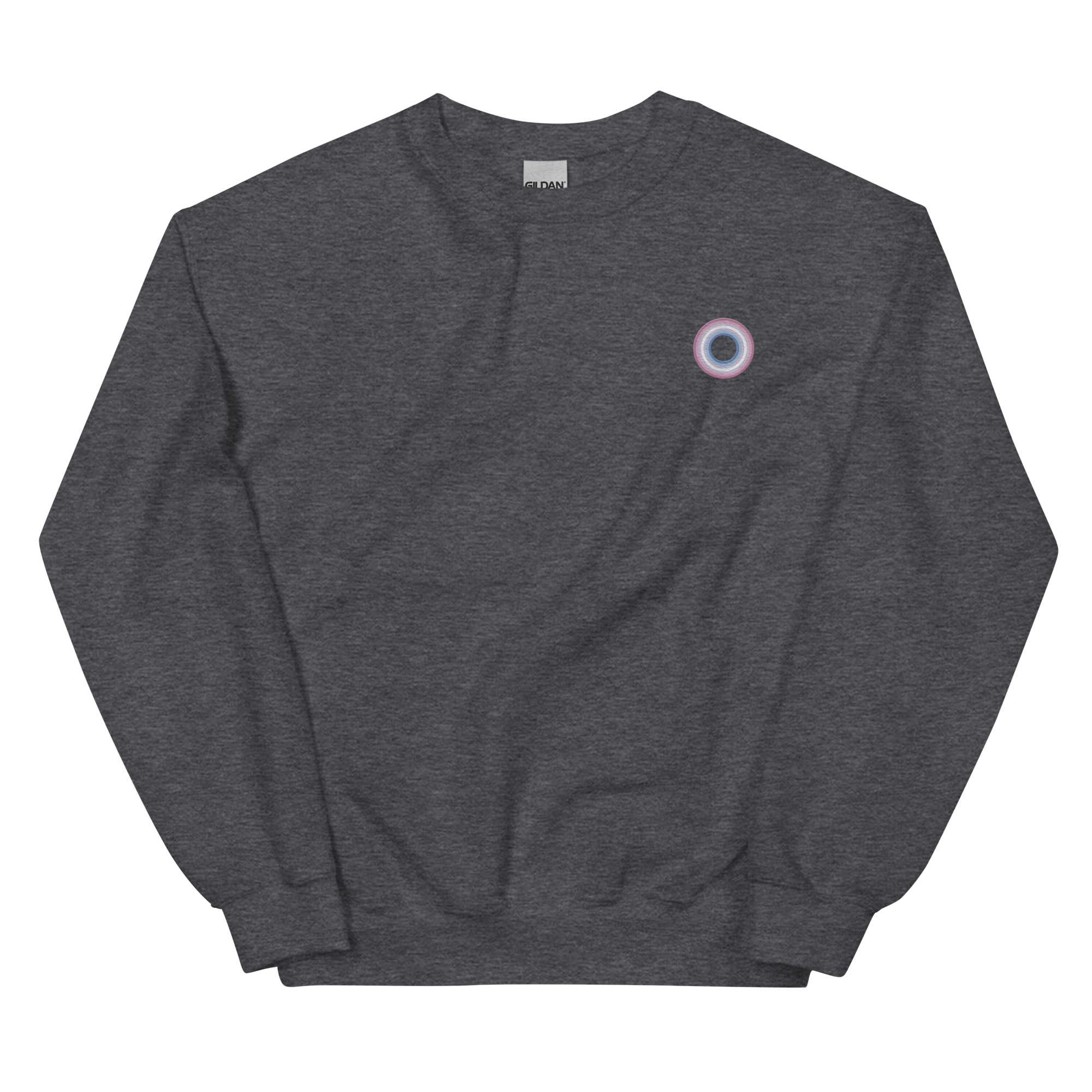 Embroidered Sweatshirt: Bigender Pride Ring Emblem Design