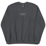 Transgender Pride Sweatshirt: Interlaced Heart Outlines Embroidered Sweater