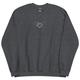 Genderqueer Pride Sweatshirt: Interlaced Heart Outlines Embroidered Sweater