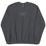 Polysexual Pride Sweatshirt: Interlaced Heart Outlines Embroidered Sweater