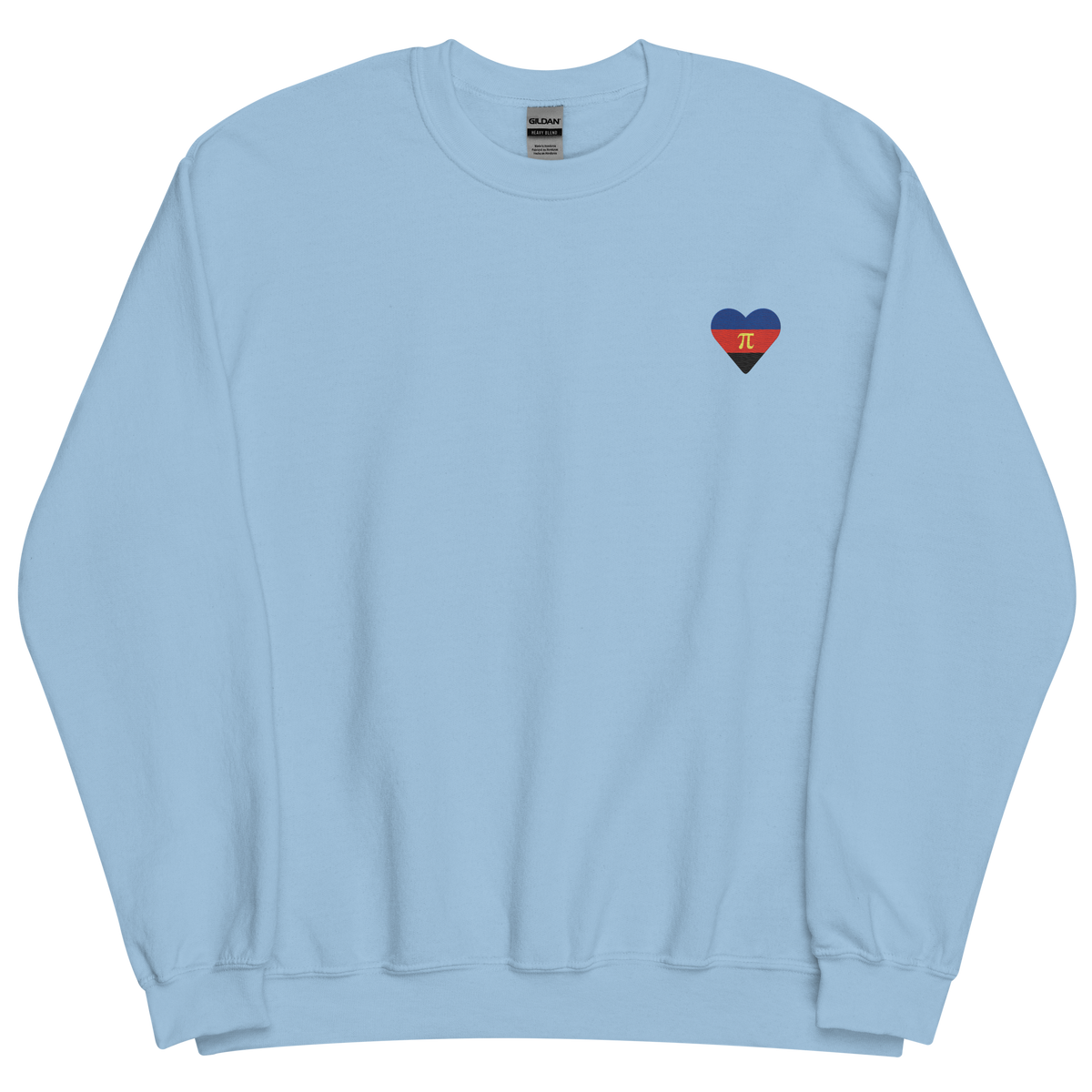 Polyamory Flag Embroidered Heart Sweater: Celebratory LGBTQ+ Pride Design