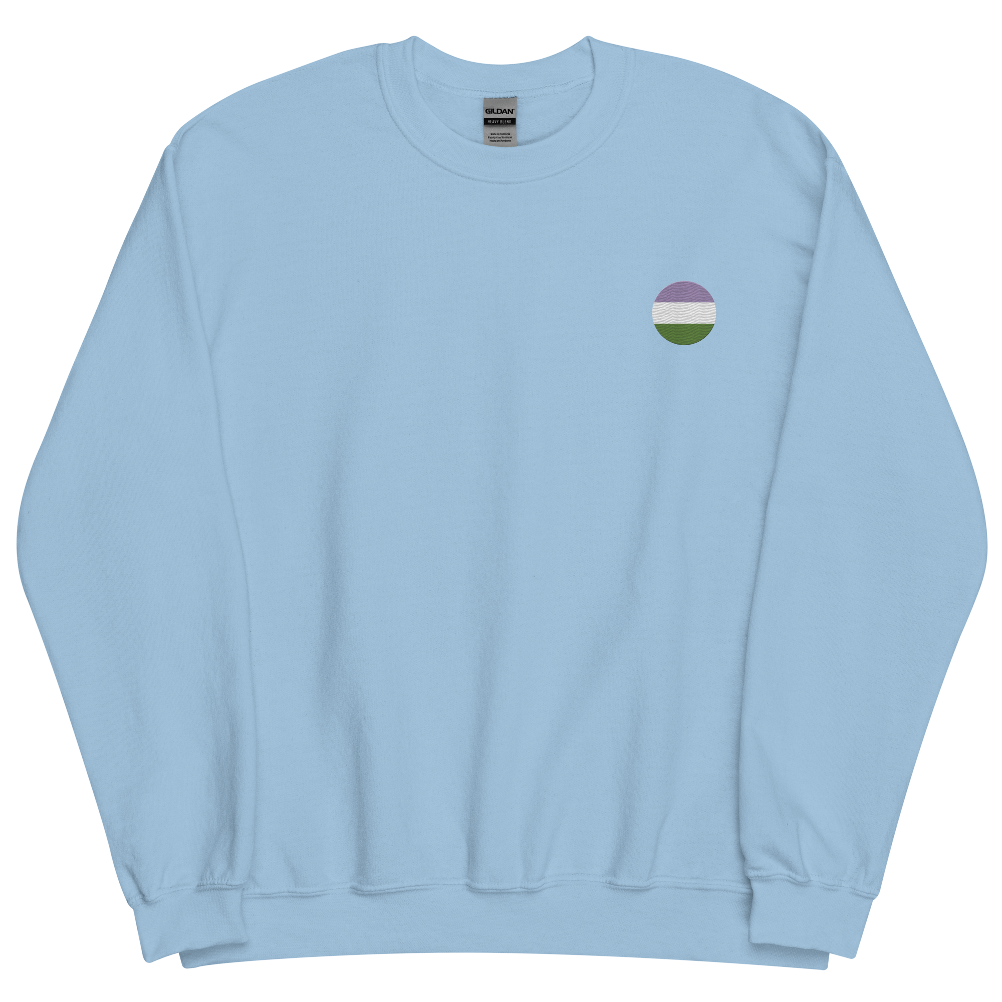 Genderqueer Flag Embroidered Circle Sweatshirt: Celebratory LGBTQ+ Pride Design