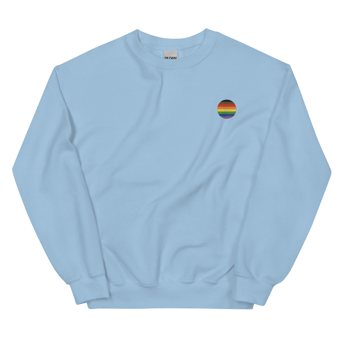 Philly Pride Flag Embroidered Circle Sweatshirt: Celebratory LGBTQ+ Pride Design