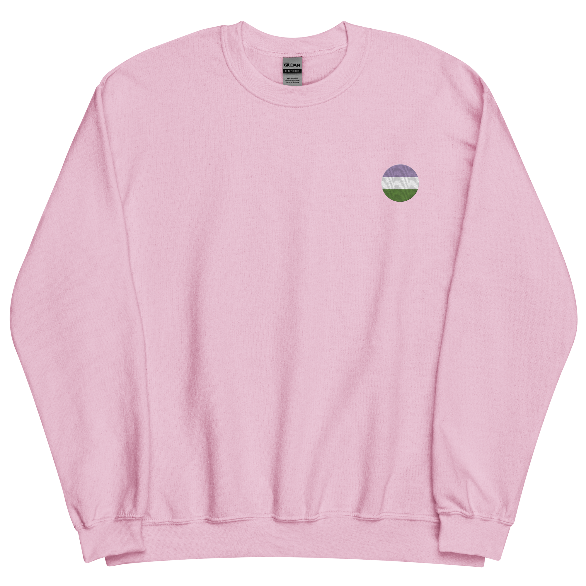 Genderqueer Flag Embroidered Circle Sweatshirt: Celebratory LGBTQ+ Pride Design