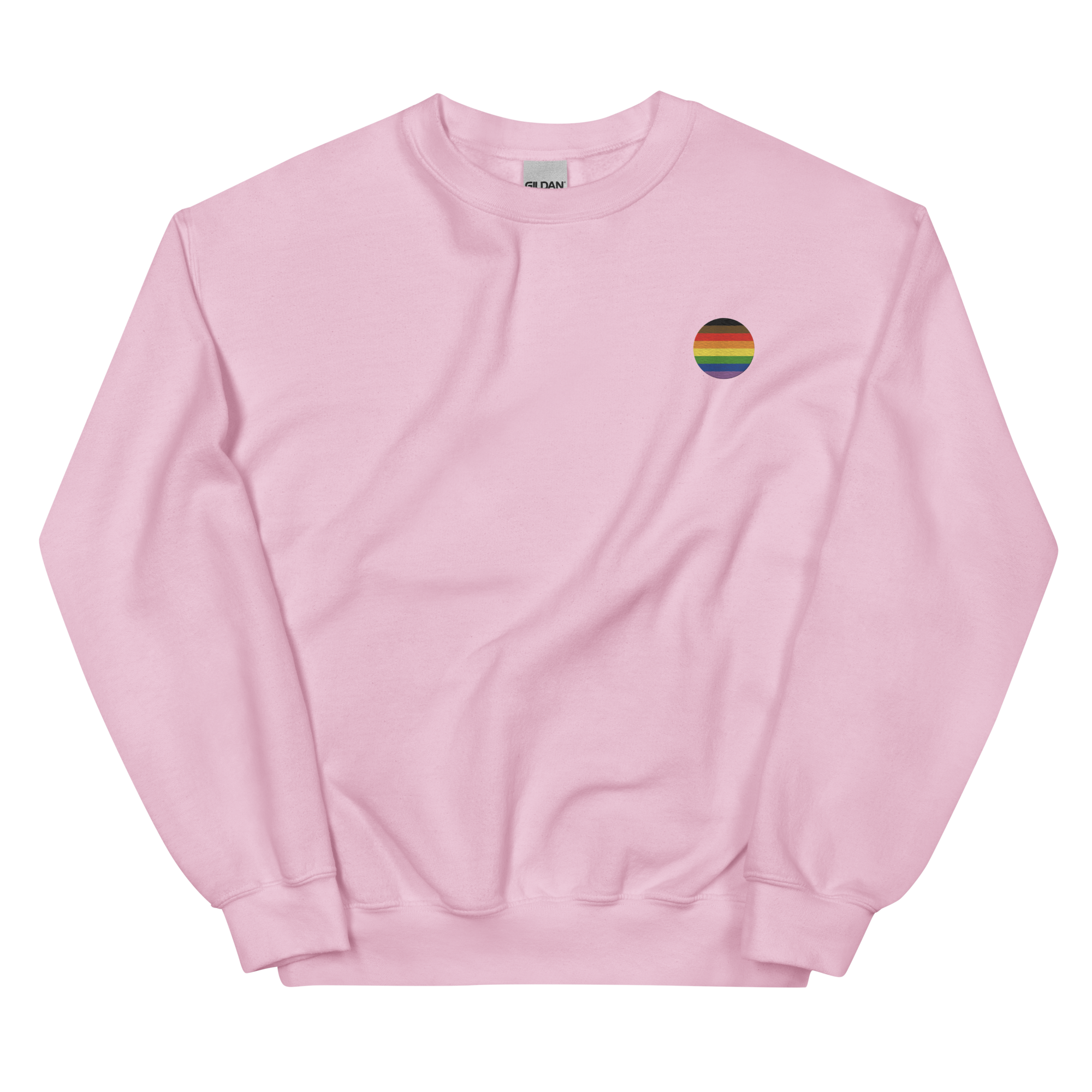 Philly Pride Flag Embroidered Circle Sweatshirt: Celebratory LGBTQ+ Pride Design