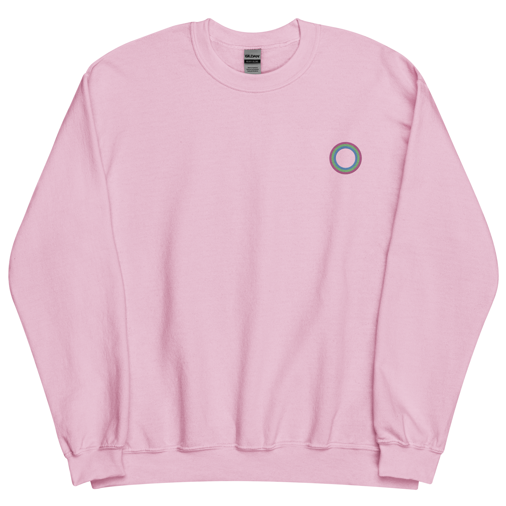 Embroidered Sweatshirt: Polysexual Pride Ring Emblem Design