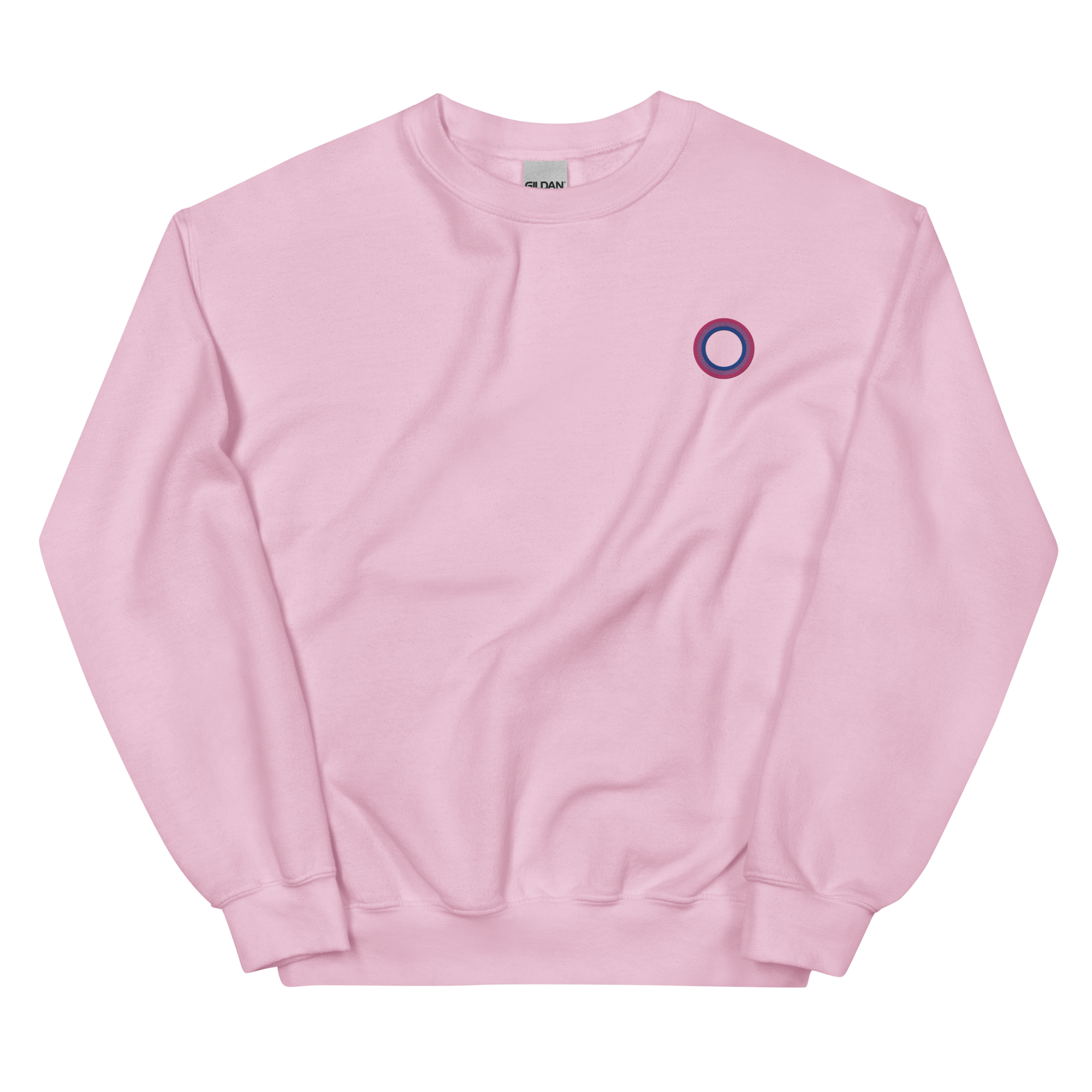 Embroidered Sweatshirt: Bisexual Pride Ring Emblem Design