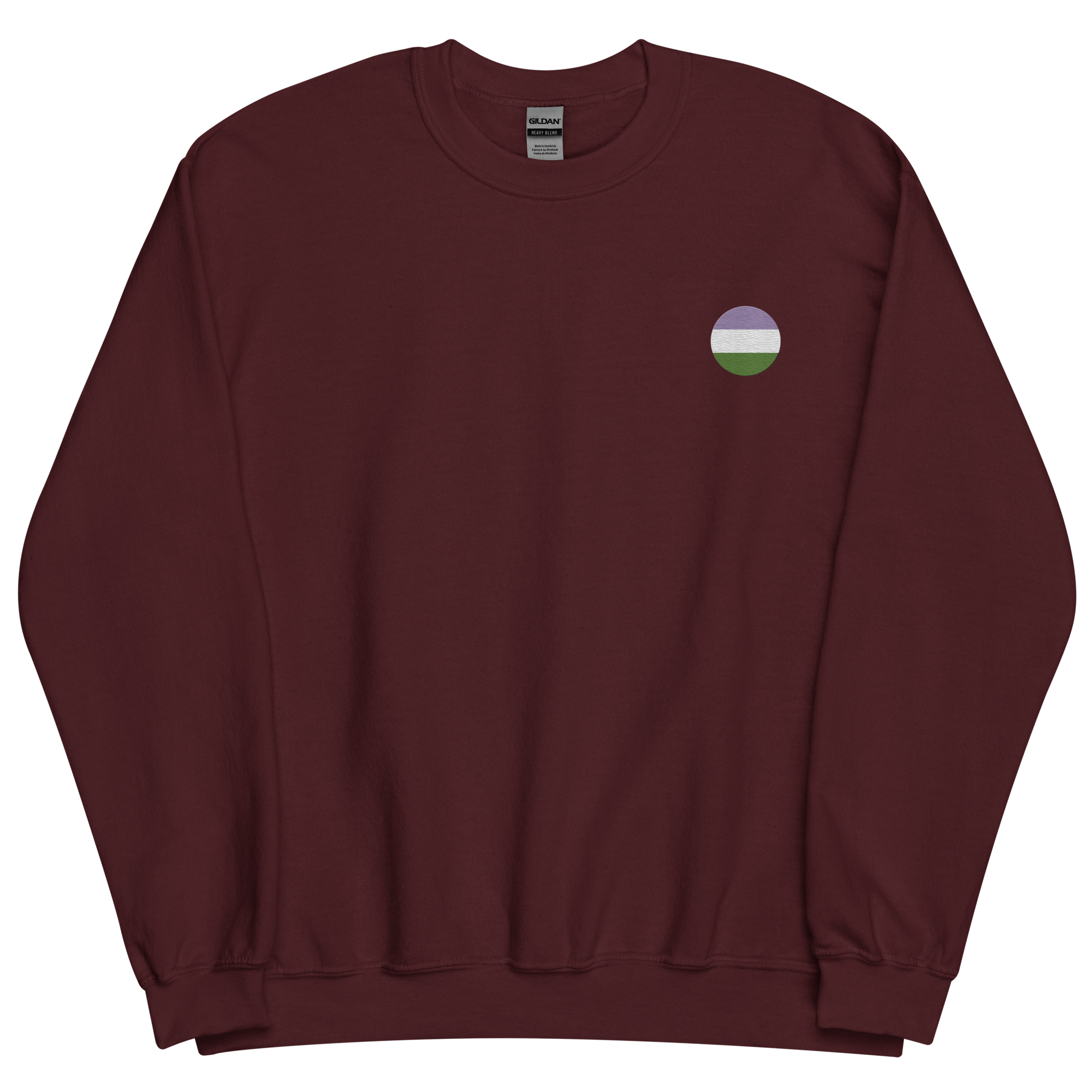 Genderqueer Flag Embroidered Circle Sweatshirt: Celebratory LGBTQ+ Pride Design