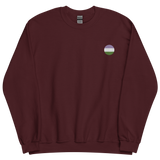 Genderqueer Flag Embroidered Circle Sweatshirt: Celebratory LGBTQ+ Pride Design