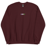 Embroidered Genderqueer Sweatshirt: Pride Flag Horizontal Heart Design