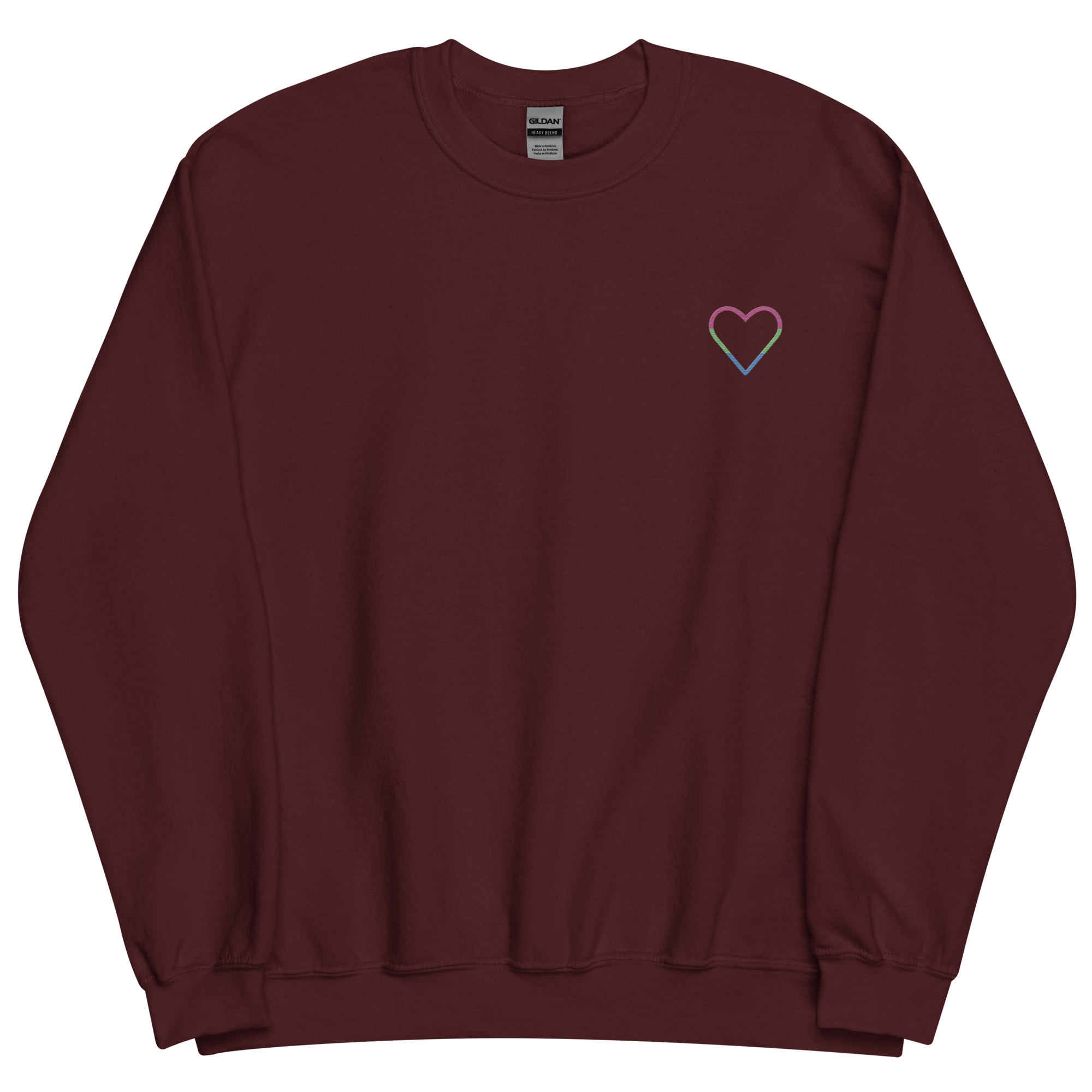 Polysexual Heart Sweatshirt: Embroidered Pride Sweater