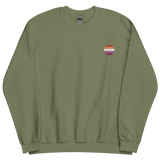 Lesbian Flag Embroidered Circle Sweatshirt: Celebratory LGBTQ+ Pride Design