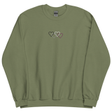 Asexual Pride Sweatshirt: Interlaced Heart Outlines Embroidered Sweater